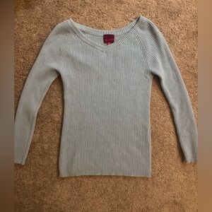 Light blue state cashmere Ribbed Women's Sweater
